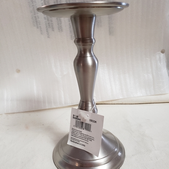 Silvertone candle holder. One 7 inch tall. - Picture 5 of 8